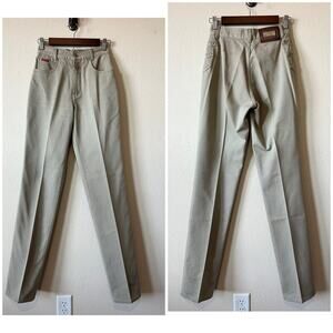 Y2K Western Button Detail Pants 3 High Rise Beige Rodeo Vintage Style Slim Fit